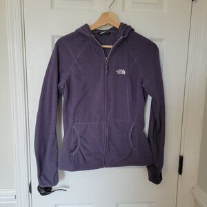 North Face Full Zip Hooded Lightweight Fleece Jacket Lavender  size small